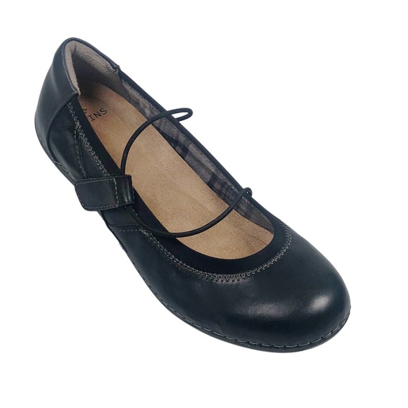 Earth Origins Shoes - Earth Origins Black Leather Strap Flats Sz 10